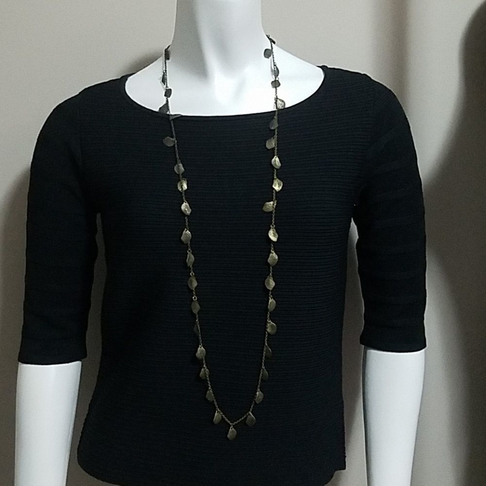 Vintage Dangling Leaves Necklace (42.5")